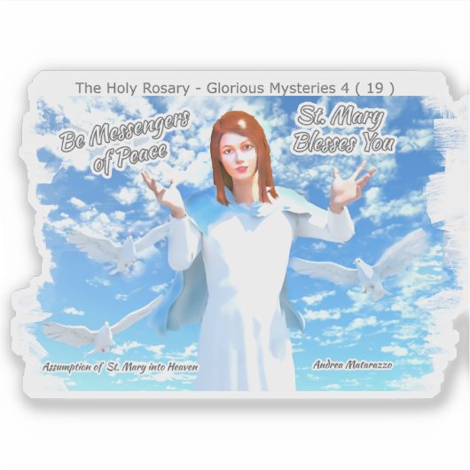 Maria in de hemel sticker (Voorkant)