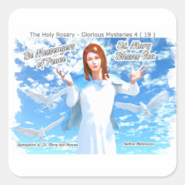 Maria in de hemel vierkante sticker