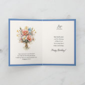 Maria Jezus Bloemenschriftuur Blauw Goud Kaart (Binnen)