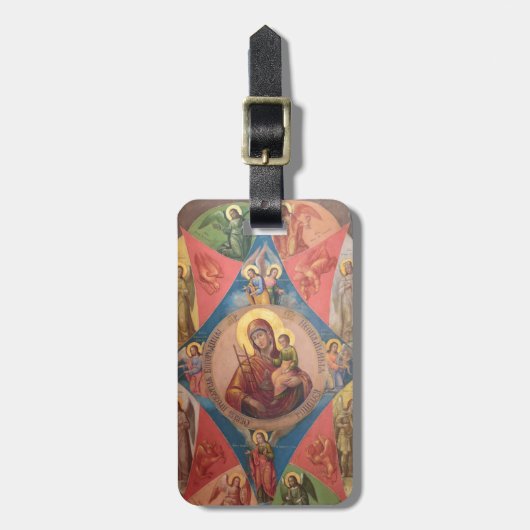 Maria, Jezus en engelen Bagagelabel (Voorkant verticaal)
