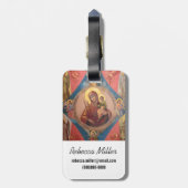 Maria, Jezus en engelen Bagagelabel (Achterkant verticaal)