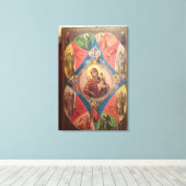 Maria, Jezus en engelen Canvas Afdruk (Insitu (Houten vloer))