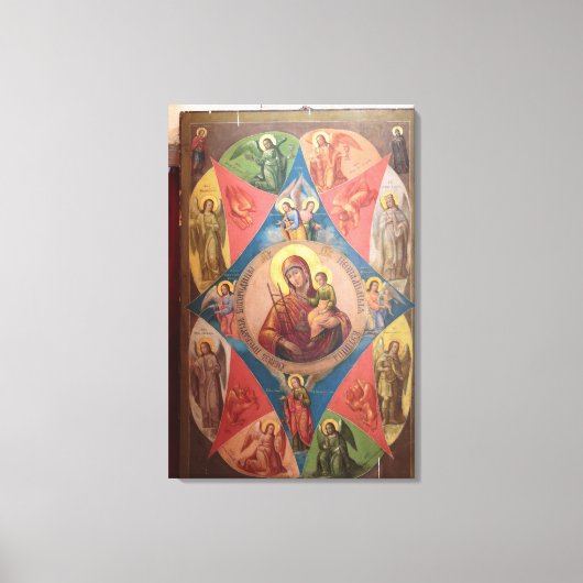 Maria, Jezus en engelen Canvas Afdruk (Voorkant)