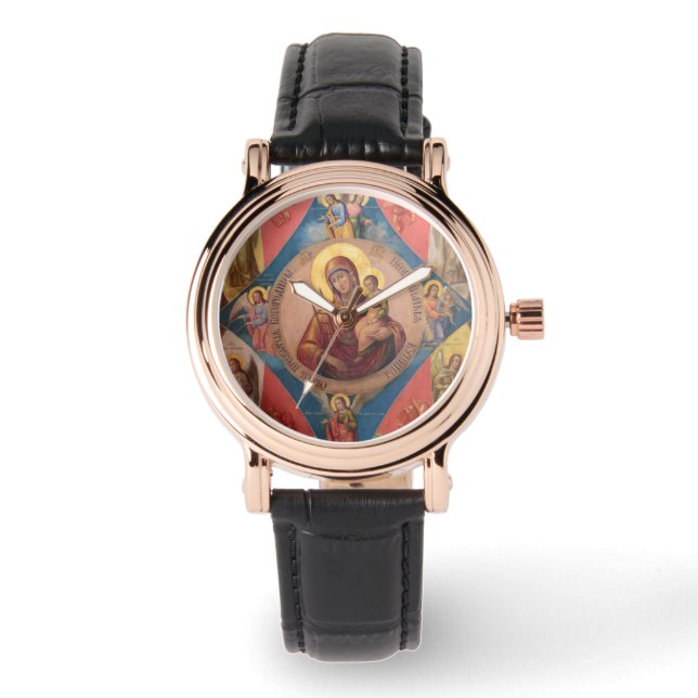 Maria, Jezus en engelen Horloge (Voorkant)