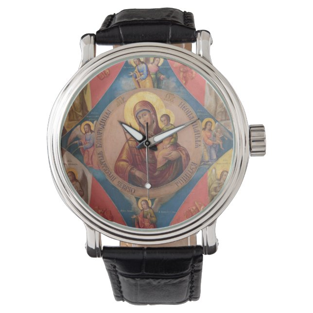 Maria, Jezus en engelen Horloge (Voorkant)