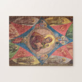 Maria, Jezus en engelen Legpuzzel (Horizontaal)