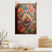 Maria, Jezus en engelen Poster (Keuken)