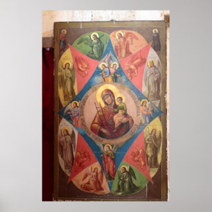 Maria, Jezus en engelen Poster