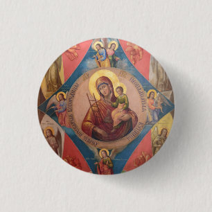 Maria, Jezus en engelen Ronde Button 3,2 Cm