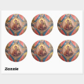 Maria, Jezus en engelen Ronde Sticker (Vel)