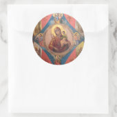 Maria, Jezus en engelen Ronde Sticker (Tas)