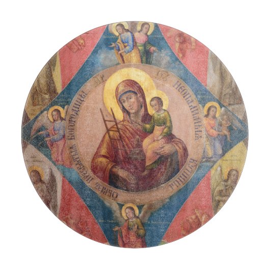 Maria, Jezus en engelen Snijplank (Voorkant)