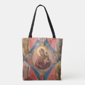 Maria, Jezus en engelen Tote Bag (Achterkant)