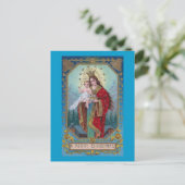 Maria, Jezus en Globus Cruciger Vintage Kerstmis Feestdagenkaart (Staand voorkant)