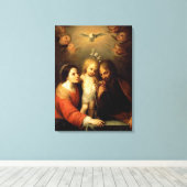 Maria, Jezus en Jozef Canvas Afdruk (Insitu (Houten vloer))