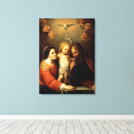 Maria, Jezus en Jozef Canvas Afdruk (Insitu (Houten vloer))