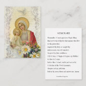  Maria Jezus Herinneringsgebed Heilige Kaart Plaatskaartje (Voorkant / Achterkant)