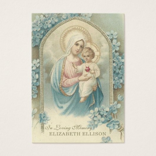 Maria Jezus Katholieke Bloemen Begrafenis Kaart (Voorkant)