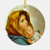 Maria & Jezus Katholieke Kerk Religieuze Kerstmis Keramisch Ornament (Voorkant)