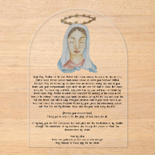 Maria Knooppunten Ontwarster Acryl Gebedskaart Uitnodigingen