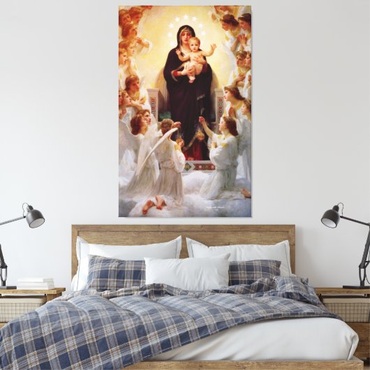 Maria Koningin van de Engelen Jezus Canvas Afdruk (Insitu (Slaapkamer))