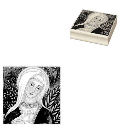 MARIA & LAM, MADONNA, MOEDER VAN JEZUS KUNST RUBBERSTEMPEL (Gestempeld)