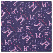 Maria letter m monogram hart bloemen stof (Swatch)