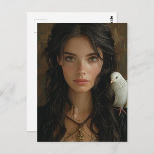 Maria Magdalena en een duif Briefkaart (Voorkant / Achterkant)