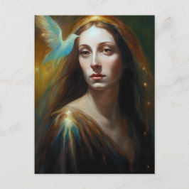 Maria Magdalena en een prachtige vogel Briefkaart