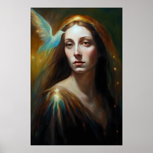 Maria Magdalena en een prachtige vogel Poster (Voorkant)