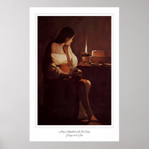 Maria Magdalena met olielamp Kunstprint. Heksen Poster