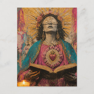 Maria Magdalena prachtig in een slaapmasker Briefkaart
