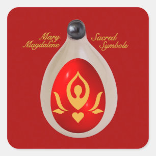 Maria Magdalena - Vier Heilige Symbolen Vierkante Sticker