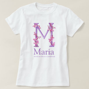 Maria meiden M douanenaam betekent orchidee art T-shirt