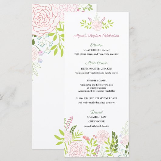 Maria Menu (Voorkant / Achterkant)