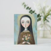 Maria Met Bloemen Briefkaart (Staand voorkant)