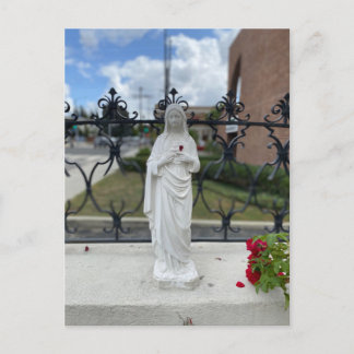 Maria met hart bloemblad briefkaart