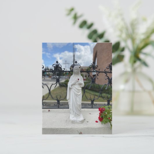 Maria met hart bloemblad briefkaart (Staand voorkant)