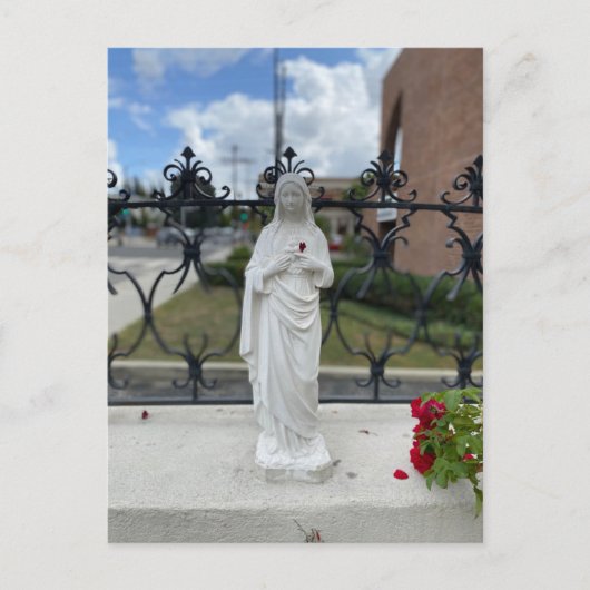 Maria met hart bloemblad briefkaart (Voorkant)