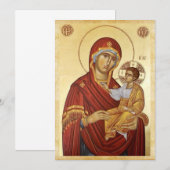 Maria met Jezus in Gouden Tonen Save The Date (Voorkant / Achterkant)