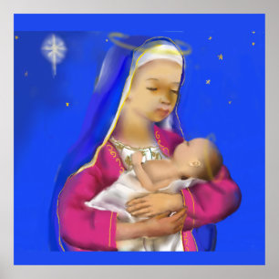 Maria met Jezus Poster