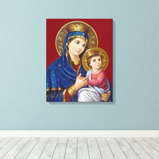 Maria met kind canvas afdruk (Insitu (Houten vloer))