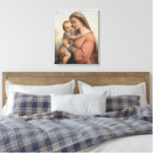 Maria met kind canvas afdruk (Insitu (Slaapkamer))