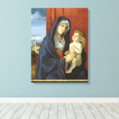 Maria met kind door Giovanni Bellini Canvas Afdruk (Insitu (Houten vloer))