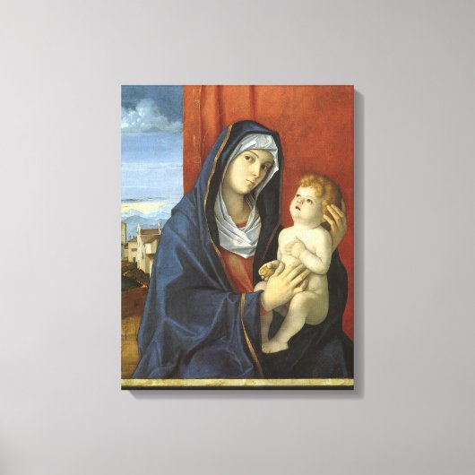 Maria met kind door Giovanni Bellini Canvas Afdruk (Voorkant)