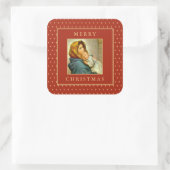 Maria met kind Traditioneel religieus kerstfeest Vierkante Sticker (Tas)