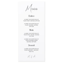 Maria - Minimalistisch Elegant Trouwmenu