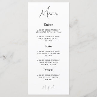 Maria - Minimalistisch Elegant Trouwmenu Menu