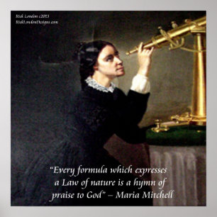 Maria Mitchell beroemd "Natuur/God" Citaat Poster
