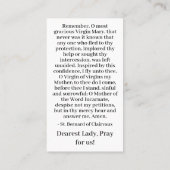 Maria, Moeder Gods Gebed Kaart Contactkaartje (Achterkant)